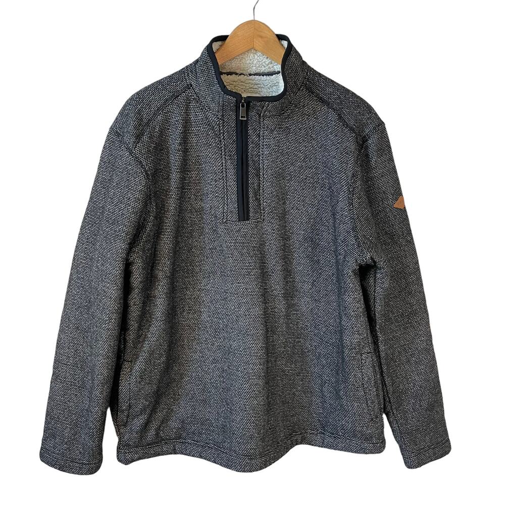 ORVIS Classic Collection Mens Quarter Zip Sweater Sherpa Lined Black L Outdoor